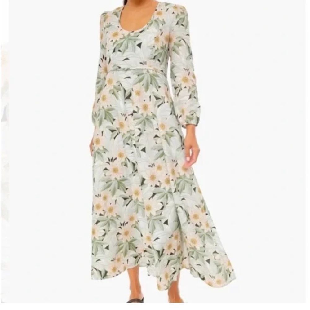 NWOT Tuckernuck Madison des Fleur Floral Linen Long Sleeve Dress